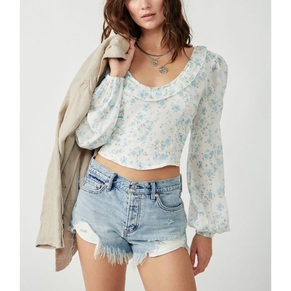 FREE PEOPLE Another Life Printed Top / White Combo - Picture 8 of 11